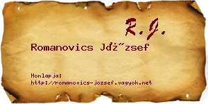 Romanovics József névjegykártya