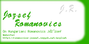 jozsef romanovics business card